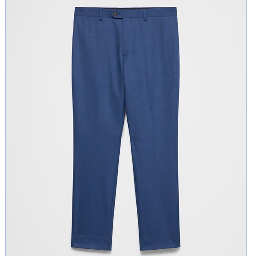 Banana Republic Tailored-Fit Mini Check Suit Trouser, Blue Jay, 30Wx30L, EUC